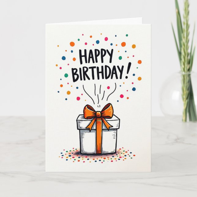 Tarjeta de regalo de cumpleaños vibrante (Anverso)