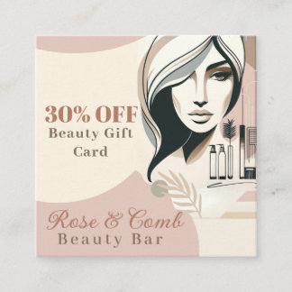 Tarjeta de regalo de descuento de salón rosa elega