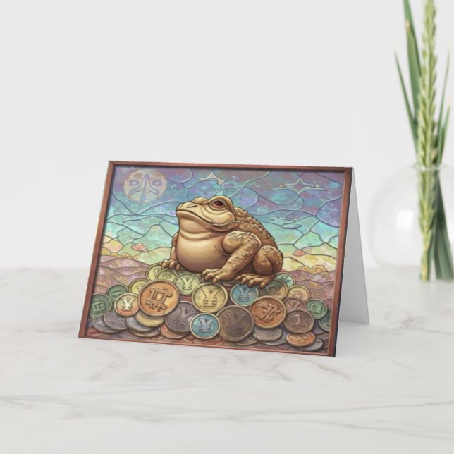 Tarjeta de regalo de dinero de la rana afortunada (Anverso)