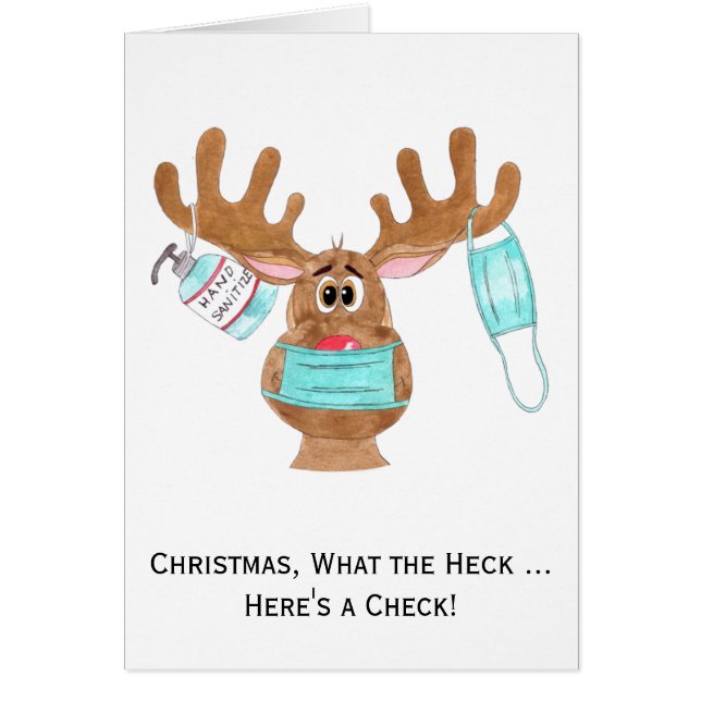 Tarjeta de regalo de dinero incluida Reindeo enmas (Frente)