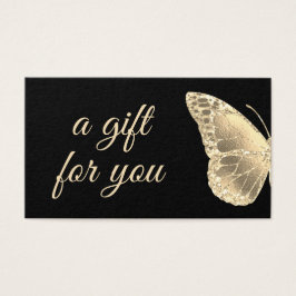 tarjeta de regalo de diseño de mariposa dorada