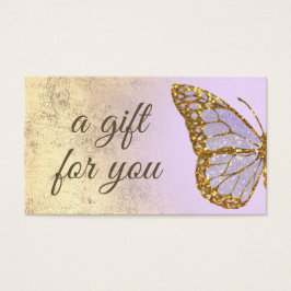 tarjeta de regalo de diseño de mariposa lavanda