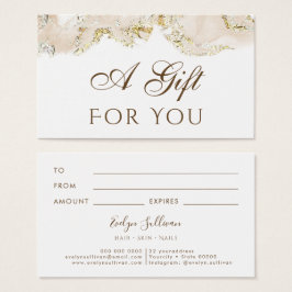 tarjeta de regalo de diseño de mármol beige