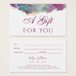 Tarjeta de regalo de diseño de ópalo acuamarino fu
