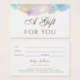 tarjeta de regalo de diseño opal azul