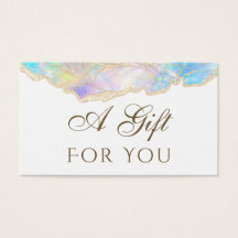 tarjeta de regalo de diseño opal azul