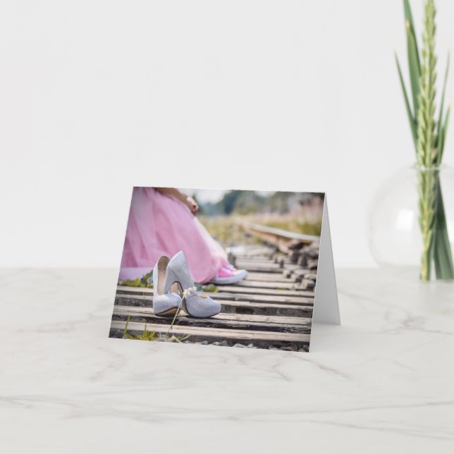 Tarjeta de regalo de ducha de bonito en bodas rosa (Anverso)