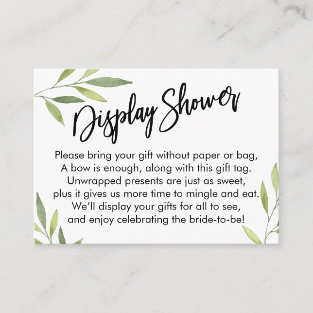 Tarjeta de regalo de ducha de novia con pantalla d (Anverso)