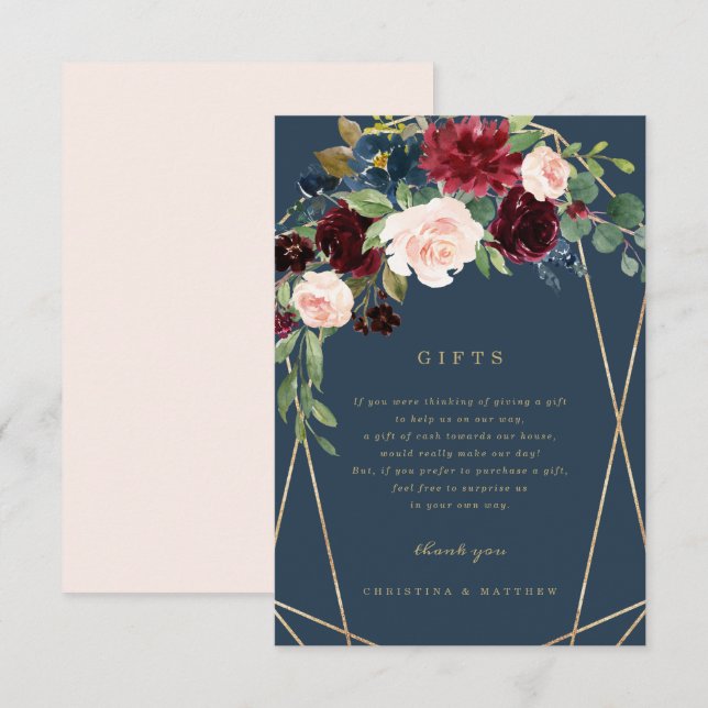 Tarjeta de regalo de elegancia otoñal geométrica (Anverso / Reverso)