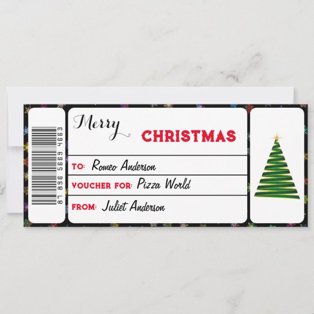 Tarjeta de regalo de Feliz Navidad (Anverso)