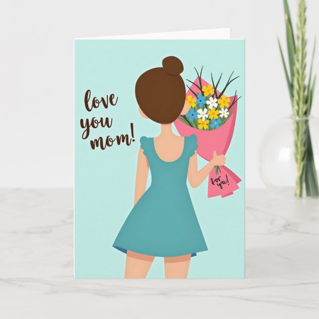 Tarjeta de regalo de flor para mamá (Anverso)