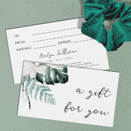 tarjeta de regalo de flores blancas de vegetación 