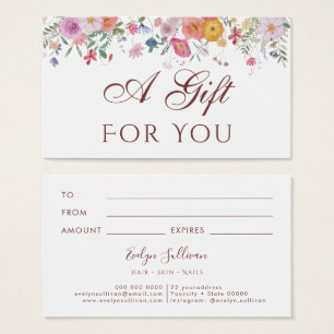 Tarjeta de regalo de flores silvestres frescas