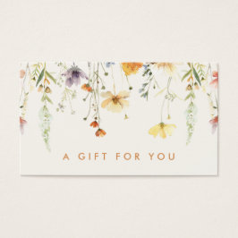 Tarjeta de regalo de flores silvestres rústicas
