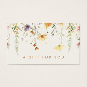 Tarjeta de regalo de flores silvestres rústicas
