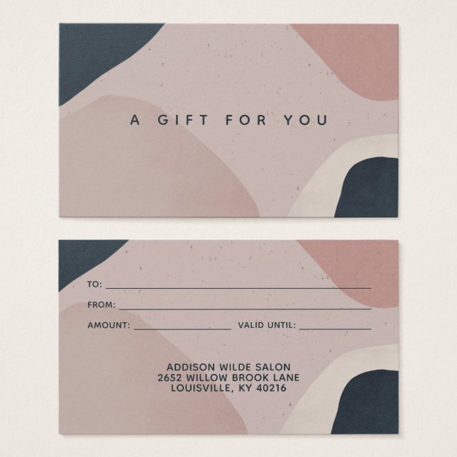 Tarjeta de regalo de formas abstractas modernas az (Anverso y reverso)