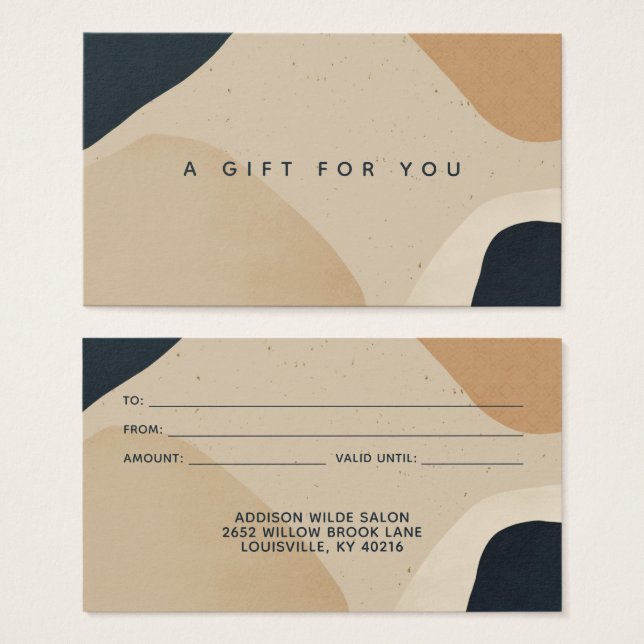 Tarjeta de regalo de formas abstractas modernas be (Anverso y reverso)