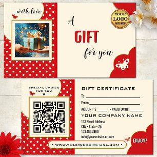 Tarjeta de regalo de fotografía de mariposa retro