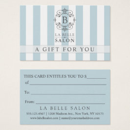Tarjeta de regalo de franjas de izamiento azul con