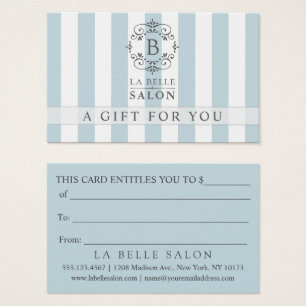 Tarjeta de regalo de franjas de izamiento azul con