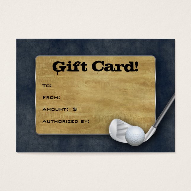 Tarjeta de regalo de golf - Denim azul del día del (Frente)