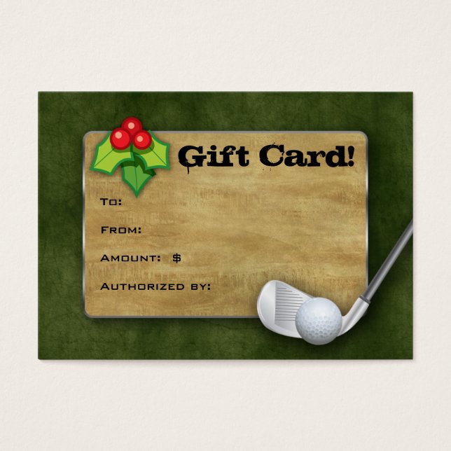 Tarjeta de regalo de golf para navidades - Verde d (Frente)
