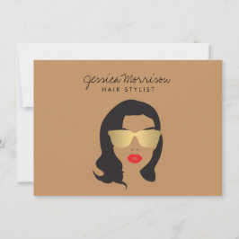 Tarjeta de regalo de Hair Stylist Beauty Chica Tan