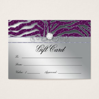 Tarjeta de regalo de joyería de lujo zebra Plum pl