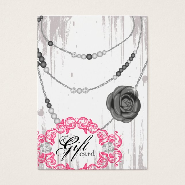 Tarjeta de regalo de joyería Rosa collar Diamantes (Frente)