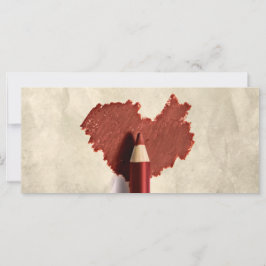 Tarjeta de regalo de la pluma dibujada en el coraz