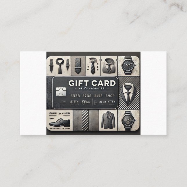 Tarjeta de regalo de la tienda de moda masculina - (Anverso)
