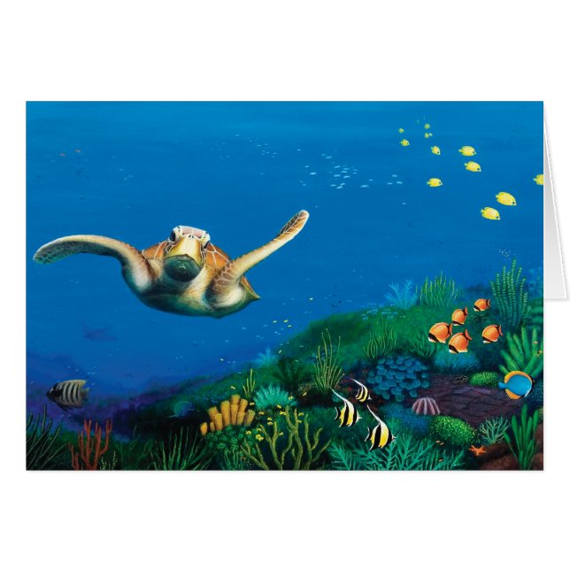 Tarjeta de regalo de la tortuga de mar verde (Anverso (Horizontal))