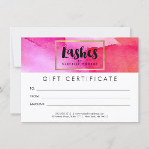 Tarjeta de regalo de las Extensiones Lash de color