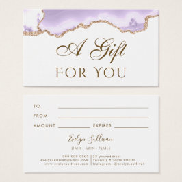 Tarjeta de regalo de lavanda violeta agate