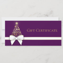 Tarjeta de regalo de lazo de árbol de Navidad copo
