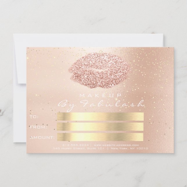 Tarjeta de regalo de los labios de maquillaje de p (Anverso)