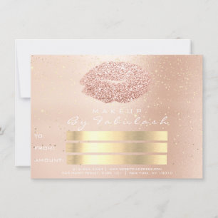 Tarjeta de regalo de los labios de maquillaje de p
