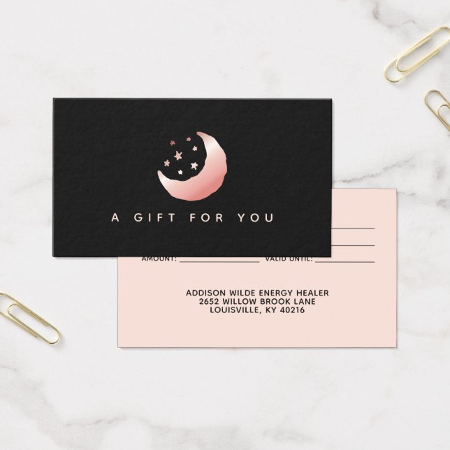 Tarjeta de regalo de luna creciente y estrellas de (Oficina)