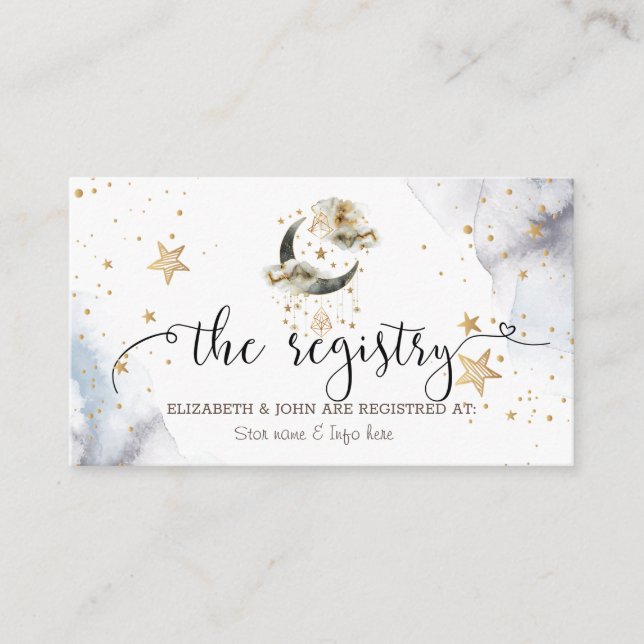 Tarjeta de regalo de lunas y estrellas de oro cele (Anverso)