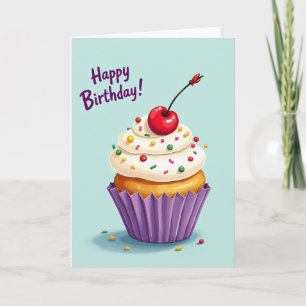 Tarjeta de regalo de magdalena de lunares