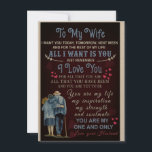 tarjeta de regalo de marido .zazzle.tarjeta de nav<br><div class="desc">Expresa tu profundo amor y aprecio por tu esposa con este sincero poster de "A mi esposa". Con un conmovedor mensaje de amor,  compromiso y gratitud,  esta hermosa imagen es perfecta para aniversarios,  cumpleaños,  El día de San Valentín,  o simplemente para mostrar lo que significa para ti.</div>
