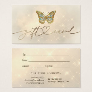 tarjeta de regalo de mariposa