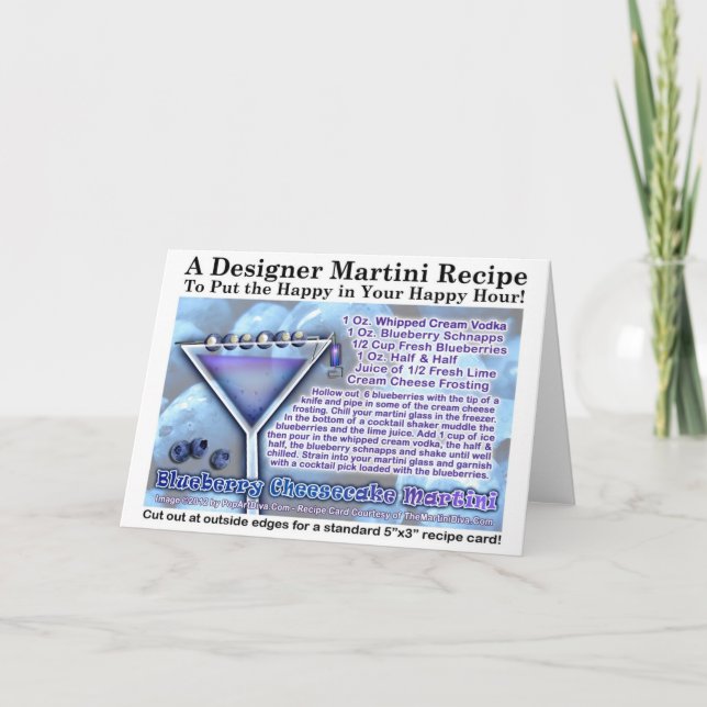 Tarjeta de regalo de Martini de Tarta de Queso con (Anverso)