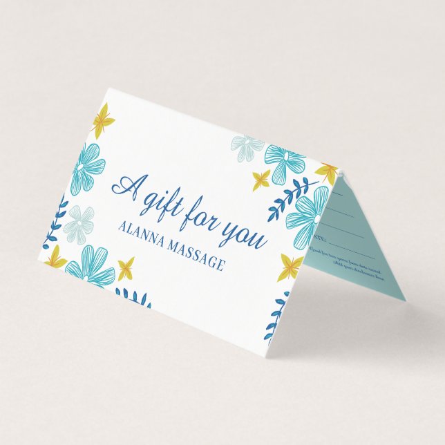 Tarjeta de regalo de masaje de flores tropicales (Anverso)