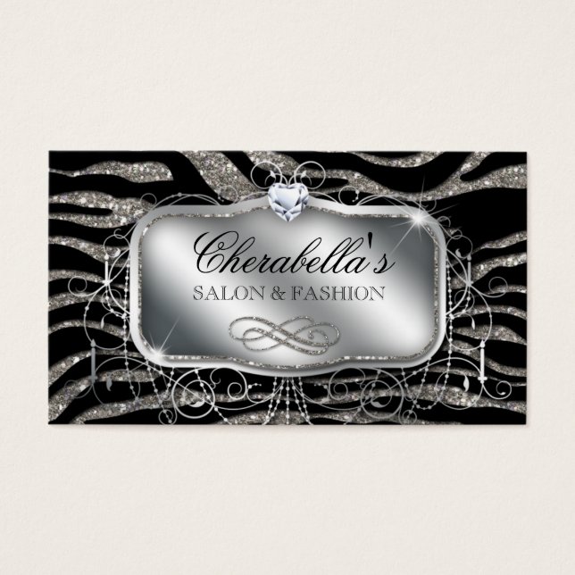 Tarjeta de regalo de moda Nail Salon Zebra Purpuri (Frente)