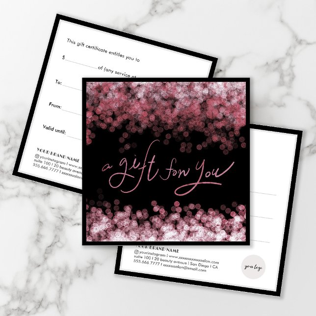 Tarjeta de regalo de moda Rosada Salon (Subido por el creador)