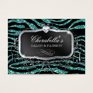 Tarjeta de regalo de moda Salón Purpurina de cebra