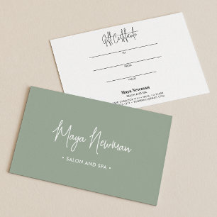 Tarjeta de regalo de monograma de FIRMA VERDE SOFT