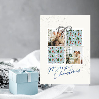 Tarjeta de regalo de Navidad con 2 fotos Rudolph F