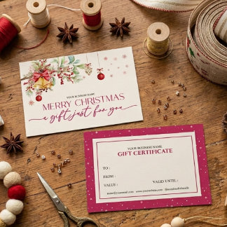 Tarjeta de regalo de Navidad elegante floral